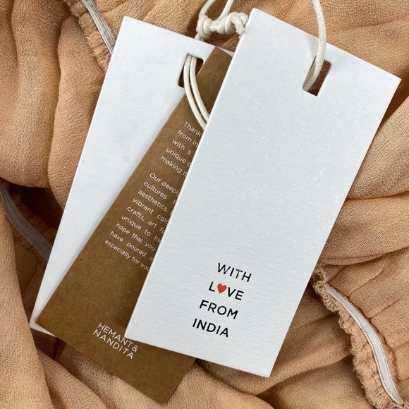 NWT HEMANT AND NANDITA Veena Dress in Nude Size Large One Shoulder Formal - Picture 12 of 14